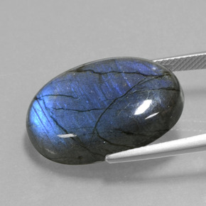 Labradorite Gemstone in 22.4 x 16.6 mm Size for Sale, Labradorite Stone in Gray Blue Sheen Color