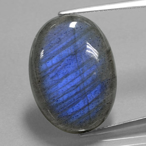 21.85 ct Blue Labradorite Gemstone, Labradorite Gem in Oval Cabochon Shape for Sale.