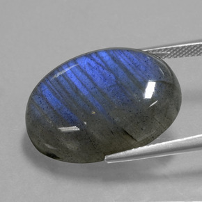 Labradorite Gemstone in 22.7 x 16.7 mm Size for Sale, Labradorite Stone in Gray Blue Sheen Color