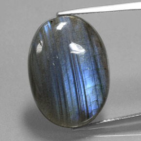 17.74 ct Blue Labradorite Gemstone, Labradorite Gem in Oval Cabochon Shape for Sale.