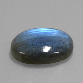 17.74 ct Blue Labradorite Stone, Natural Labradorite in Oval Cabochon Shape for Sale