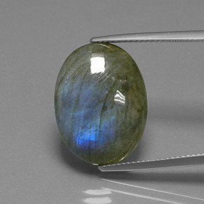 15.85 ct Blue Labradorite Gemstone, Labradorite Gem in Oval Cabochon Shape for Sale.
