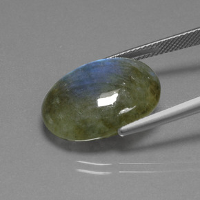 Labradorite Gemstone in 20 x 15 mm (calibrated) Size for Sale, Labradorite Stone in Gray Blue Sheen Color