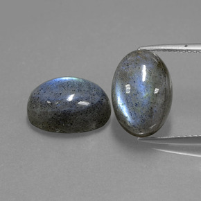 11.04 ct Blue Labradorite Gemstone, Labradorite Gem in Oval Cabochon Shape for Sale.