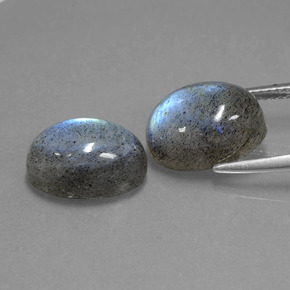 Labradorite Gemstone in 12.8 x 8.8 mm Size for Sale, Labradorite Stone in Gray Blue Sheen Color
