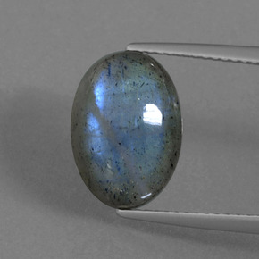 5.70 ct Blue Labradorite Gemstone, Labradorite Gem in Oval Cabochon Shape for Sale.