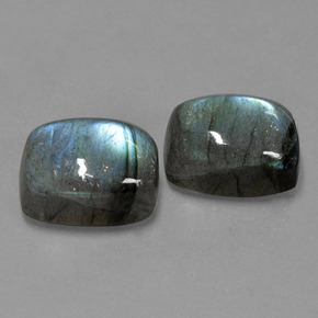 18.73 ct Blue Labradorite Stone, Natural Labradorite in Cushion Cabochon Shape for Sale