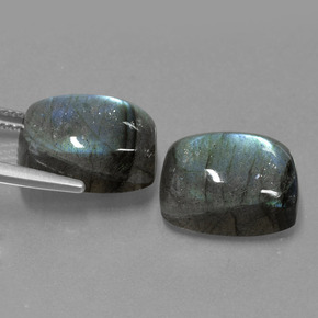 Labradorite Gemstone in 14 x 10 mm (calibrated) Size for Sale, Labradorite Stone in Gray Blue Sheen Color