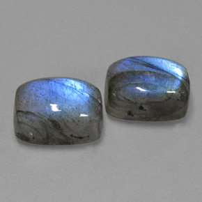 19.82 ct Blue Labradorite Stone, Natural Labradorite in Cushion Cabochon Shape for Sale