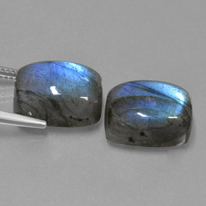 Labradorite Gemstone in 14 x 10 mm (calibrated) Size for Sale, Labradorite Stone in Gray Blue Sheen Color