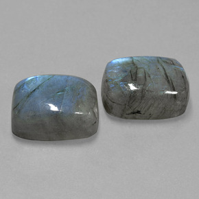 18.62 ct Blue Labradorite Stone, Natural Labradorite in Cushion Cabochon Shape for Sale