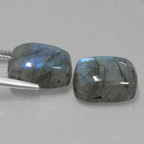Labradorite Gemstone in 14 x 10 mm (calibrated) Size for Sale, Labradorite Stone in Gray Blue Sheen Color