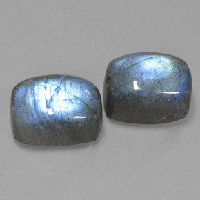 22.61 ct Blue Labradorite Stone, Natural Labradorite in Cushion Cabochon Shape for Sale