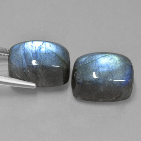 Labradorite Gemstone in 14 x 10 mm (calibrated) Size for Sale, Labradorite Stone in Gray Blue Sheen Color