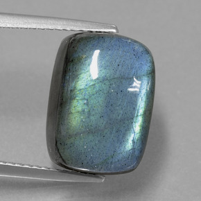 10.66 ct Blue Labradorite Gemstone, Labradorite Gem in Cushion Cabochon Shape for Sale.