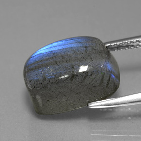 Labradorite Gemstone in 14 x 10 mm (calibrated) Size for Sale, Labradorite Stone in Gray Blue Sheen Color