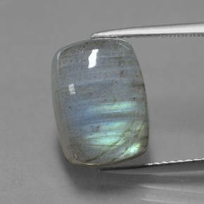 9.30 ct Blue Labradorite Gemstone, Labradorite Gem in Cushion Cabochon Shape for Sale.