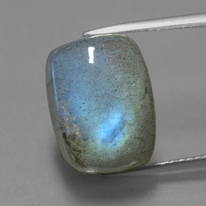 10.87 ct Blue Labradorite Gemstone, Labradorite Gem in Cushion Cabochon Shape for Sale.