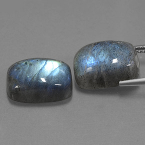 Labradorite Gemstone in 14 x 10 mm (calibrated) Size for Sale, Labradorite Stone in Gray Blue Sheen Color