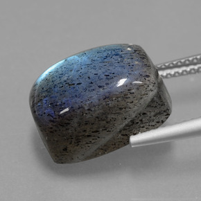 Labradorite Gemstone in 14 x 10 mm (calibrated) Size for Sale, Labradorite Stone in Gray Blue Sheen Color