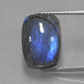9.02 ct Blue Labradorite Gemstone, Labradorite Gem in Cushion Cabochon Shape for Sale.