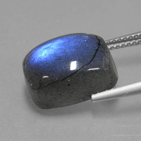 Labradorite Gemstone in 14 x 10 mm (calibrated) Size for Sale, Labradorite Stone in Gray Blue Sheen Color