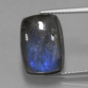 9.44 ct Blue Labradorite Gemstone, Labradorite Gem in Cushion Cabochon Shape for Sale.