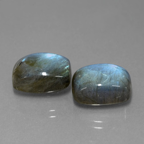 16.56 ct Blue Labradorite Stone, Natural Labradorite in Cushion Cabochon Shape for Sale