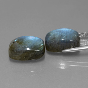 Labradorite Gemstone in 14 x 10 mm (calibrated) Size for Sale, Labradorite Stone in Gray Blue Sheen Color