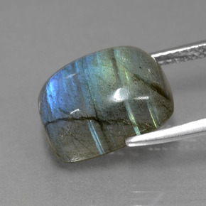 Labradorite Gemstone in 14 x 10 mm (calibrated) Size for Sale, Labradorite Stone in Gray Blue Sheen Color