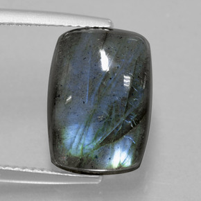 9.61 ct Blue Labradorite Gemstone, Labradorite Gem in Cushion Cabochon Shape for Sale.