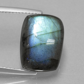 9.42 ct Blue Labradorite Gemstone, Labradorite Gem in Cushion Cabochon Shape for Sale.