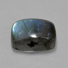 9.42 ct Blue Labradorite Stone, Natural Labradorite in Cushion Cabochon Shape for Sale