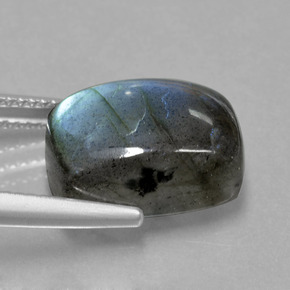 Labradorite Gemstone in 14 x 10 mm (calibrated) Size for Sale, Labradorite Stone in Gray Blue Sheen Color
