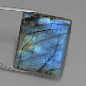 43.22 ct Blue Labradorite Gemstone, Labradorite Gem in Baguette Cabochon Shape for Sale.
