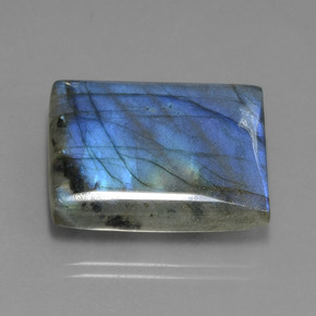 43.22 ct Blue Labradorite Stone, Natural Labradorite in Baguette Cabochon Shape for Sale