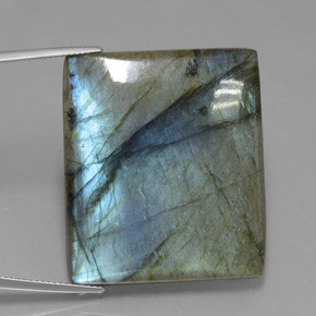 80.74 ct Blue Labradorite Gemstone, Labradorite Gem in Baguette Cabochon Shape for Sale.