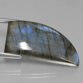 Labradorite Gemstone in 43.3 x 16.6 mm Size for Sale, Labradorite Stone in Gray Blue Sheen Color