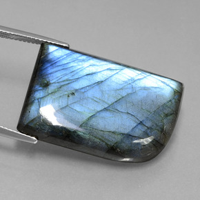 Labradorite Gemstone in 29.4 x 19.4 mm Size for Sale, Labradorite Stone in Gray Blue Sheen Color