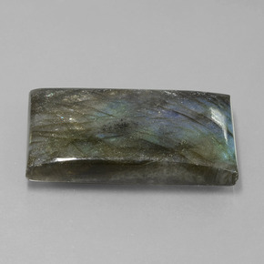 60.12 ct Blue Labradorite Stone, Natural Labradorite in Baguette Cabochon Shape for Sale