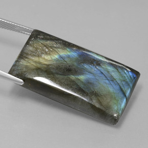 Labradorite Gemstone in 35.9 x 20 mm Size for Sale, Labradorite Stone in Gray Blue Sheen Color