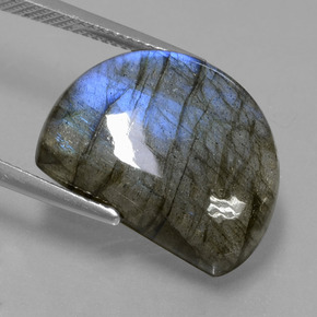 Labradorite Gemstone in 18.8 x 13.9 mm Size for Sale, Labradorite Stone in Gray Blue Sheen Color