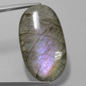18.41 ct Blue Labradorite Gemstone, Labradorite Gem in Oval Cabochon Shape for Sale.