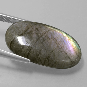 Labradorite Gemstone in 26.5 x 15 mm Size for Sale, Labradorite Stone in Gray Blue Sheen Color