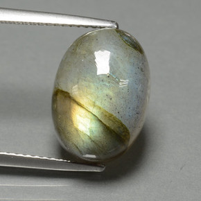 Mehrfarbig Labradorit Edelstein - 8.7ct Oval Cabochon (ID: 462751)