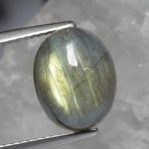 4.9ct Oval Cabochon Gray Blue Sheen Labradorite for sale thumb image of 4.9ct Oval Cabochon Gray Blue Sheen Labradorite (ID: 469630)