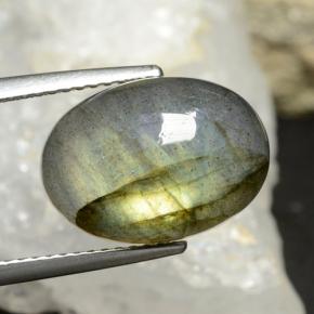 8.44 ct Multicolor Labradorite Stone, Natural Labradorite in Oval Cabochon Shape for Sale