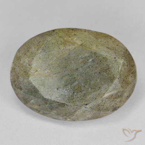 11.84 ct Multicolor Labradorite Stone, Natural Labradorite in Oval Facet Shape for Sale