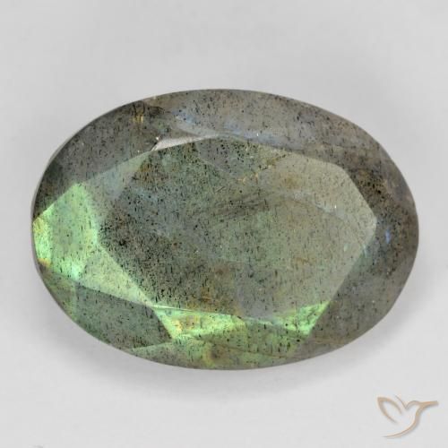 11.45 ct Multicolor Labradorite Stone, Natural Labradorite in Oval Facet Shape for Sale