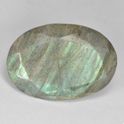 Mehrfarbig Labradorit Edelstein - 10.6ct Oval facettiert (ID: 473424)